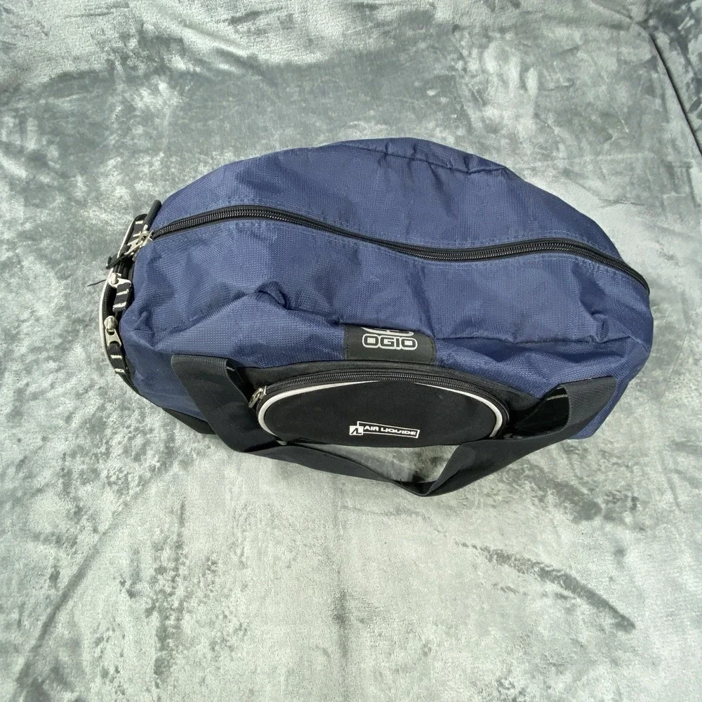 OGIO Navy Duffle Bag Sports Gear Gym Straps Air Liquide Performace Travel Canvas